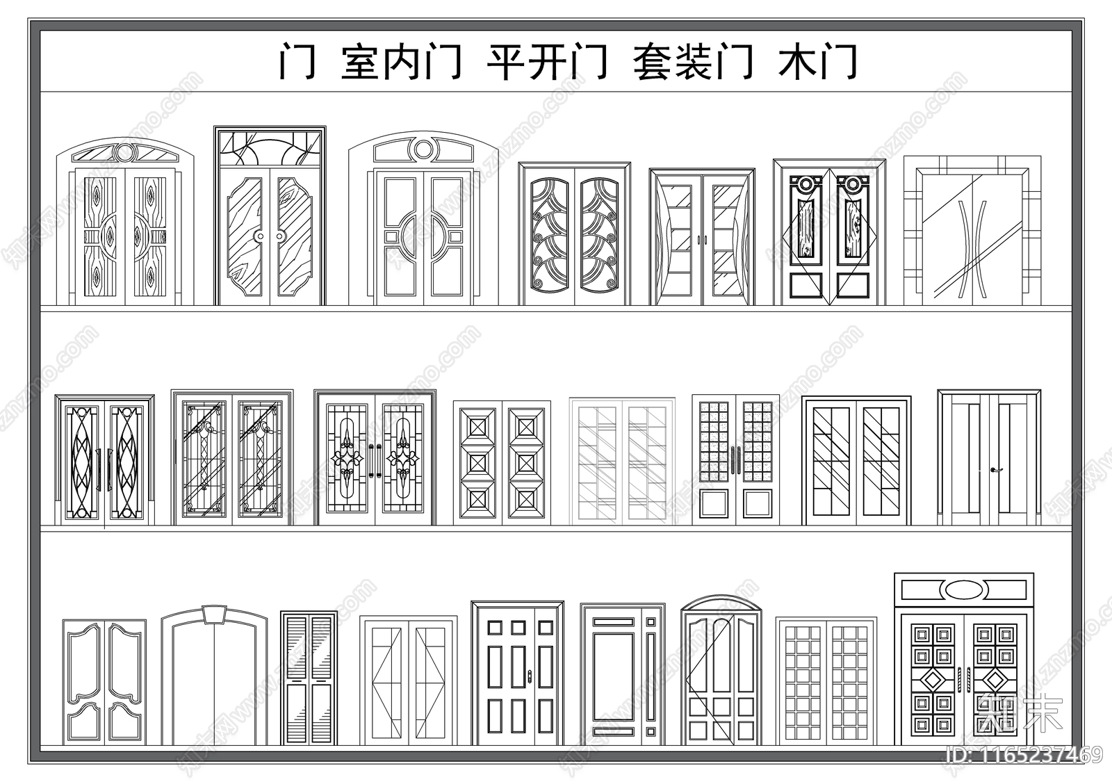 现代门cad施工图下载【ID:1165237469】