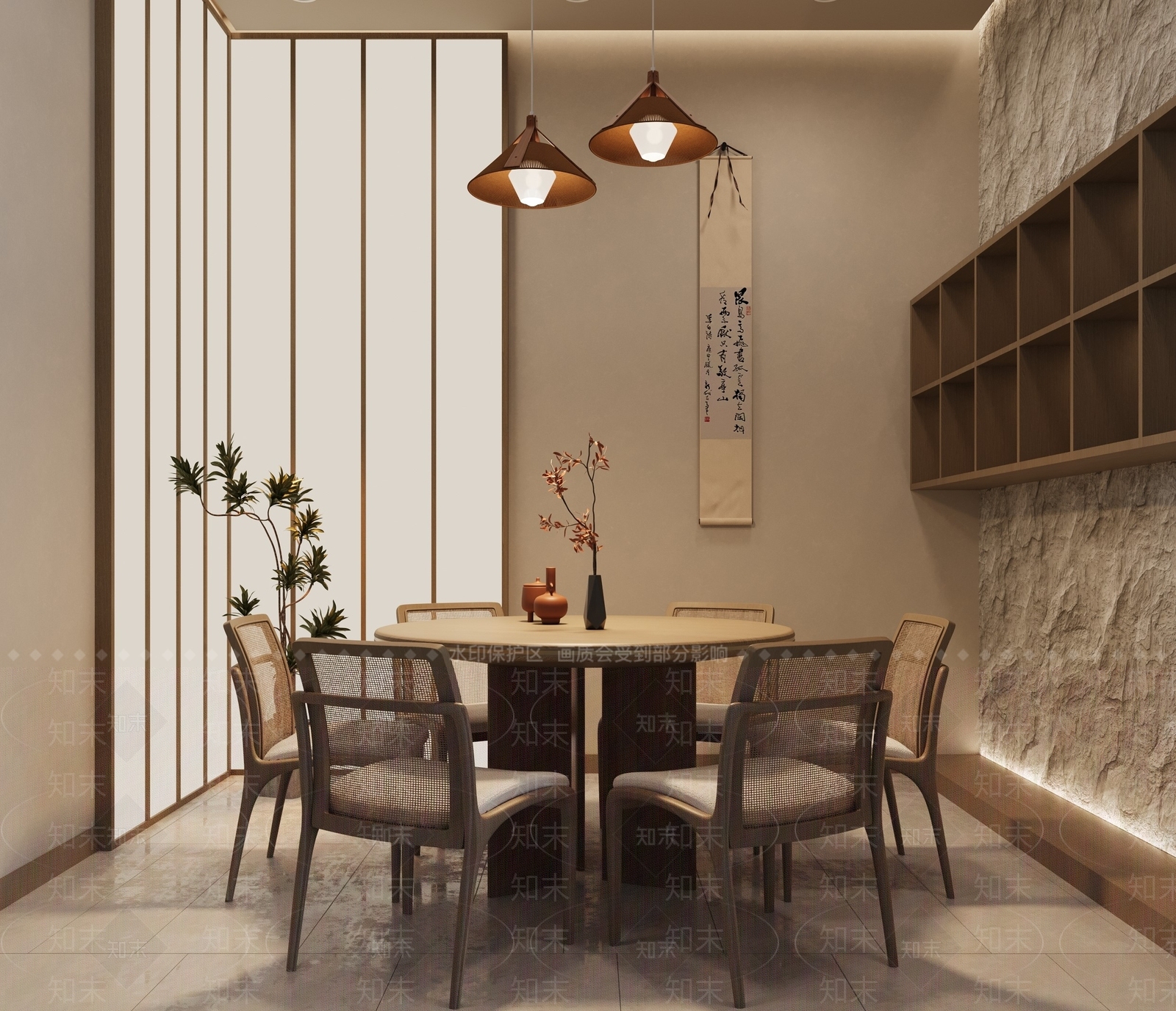 新中式现代会议室3D模型下载【ID:1165242012】