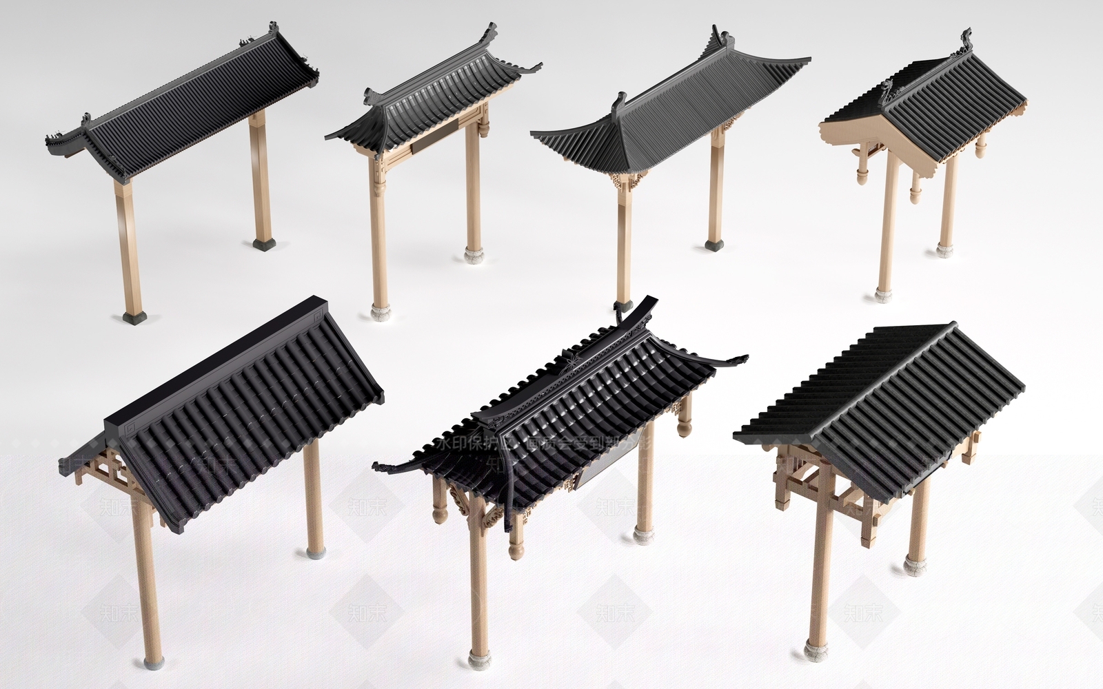 新中式门头3D模型下载【ID:1165242015】