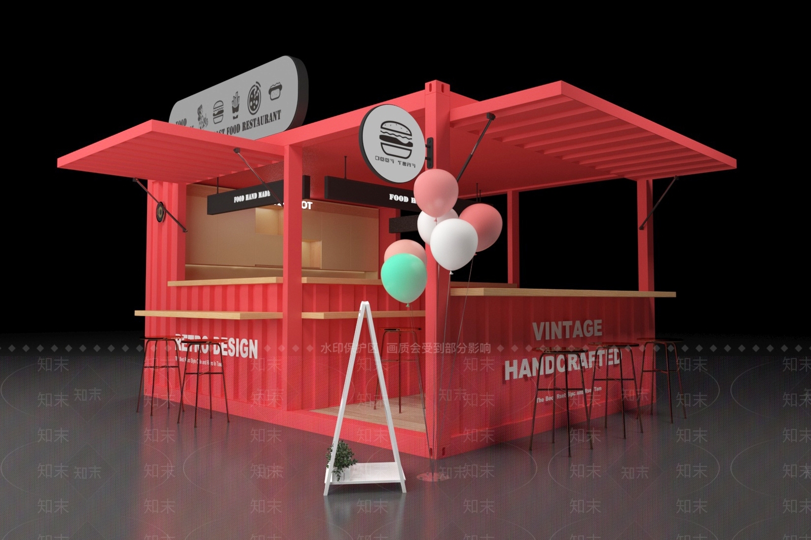 现代奶茶店3D模型下载【ID:1165247346】