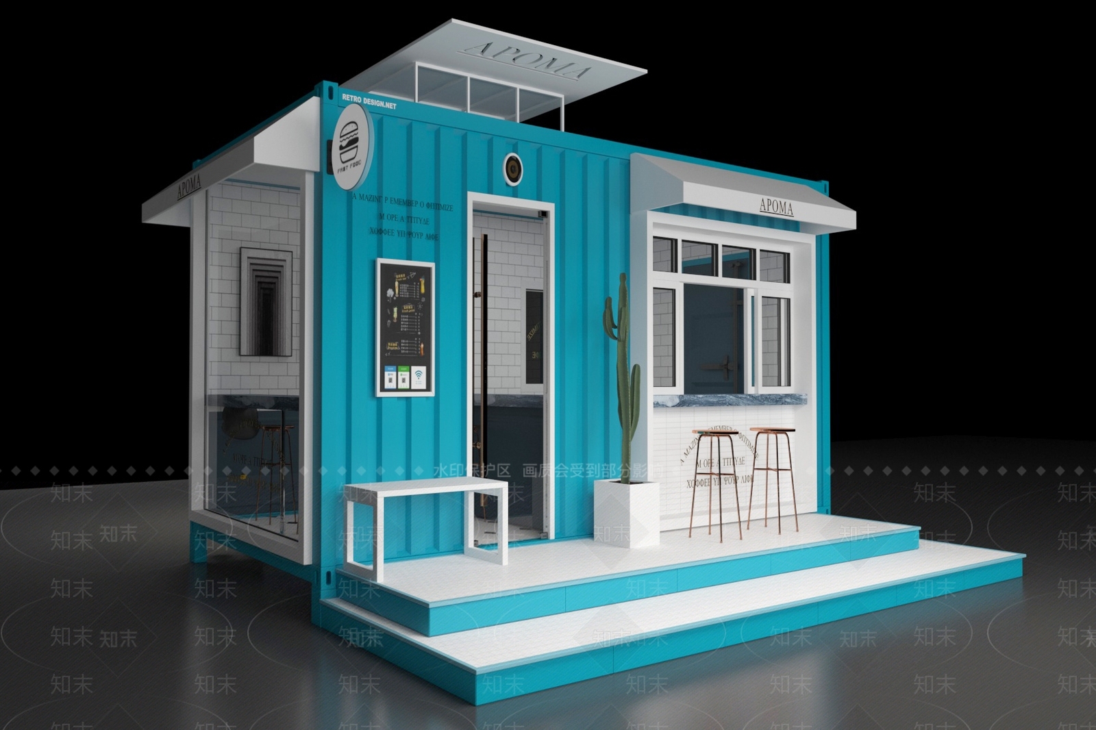 现代奶茶店3D模型下载【ID:1165247409】
