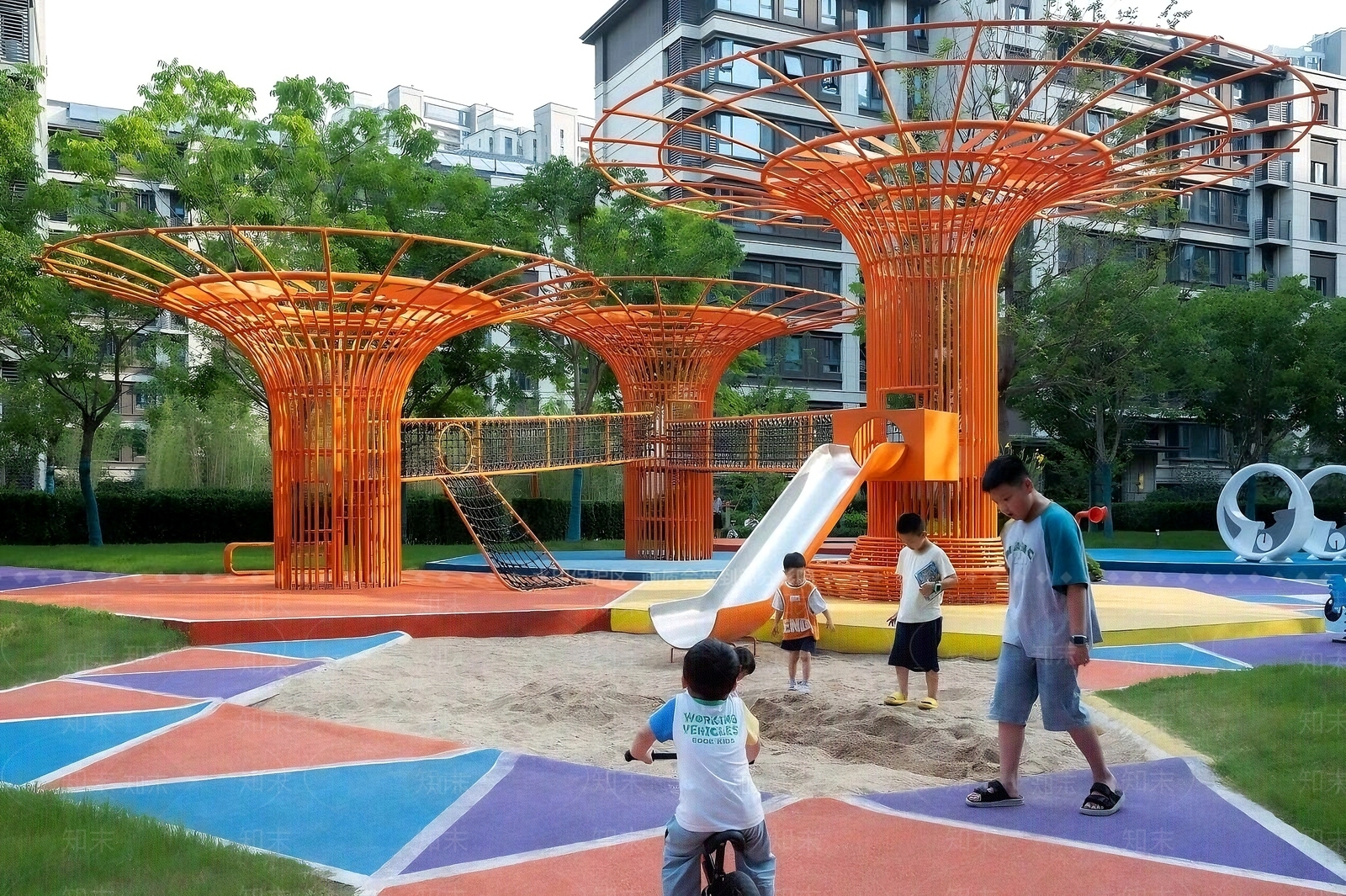 现代儿童器材组合SU模型下载【ID:1165254124】