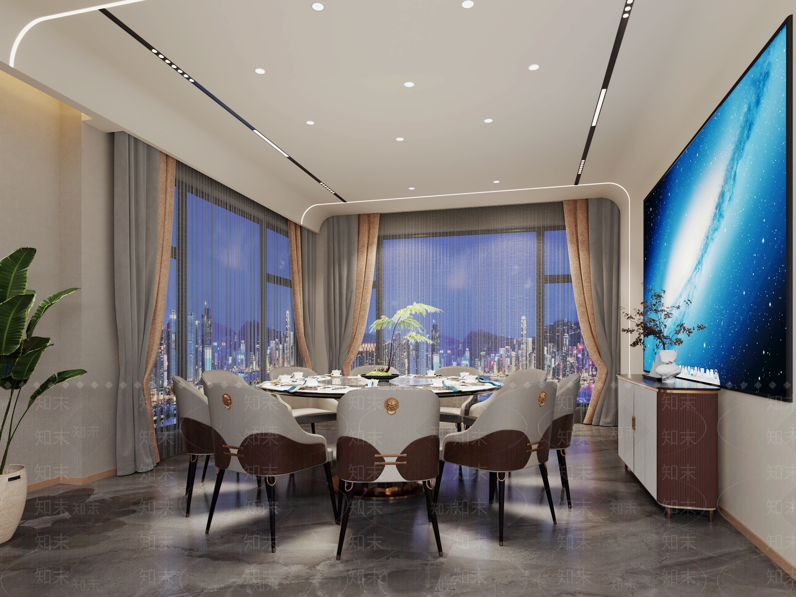 现代轻奢包厢3D模型下载【ID:1165253816】
