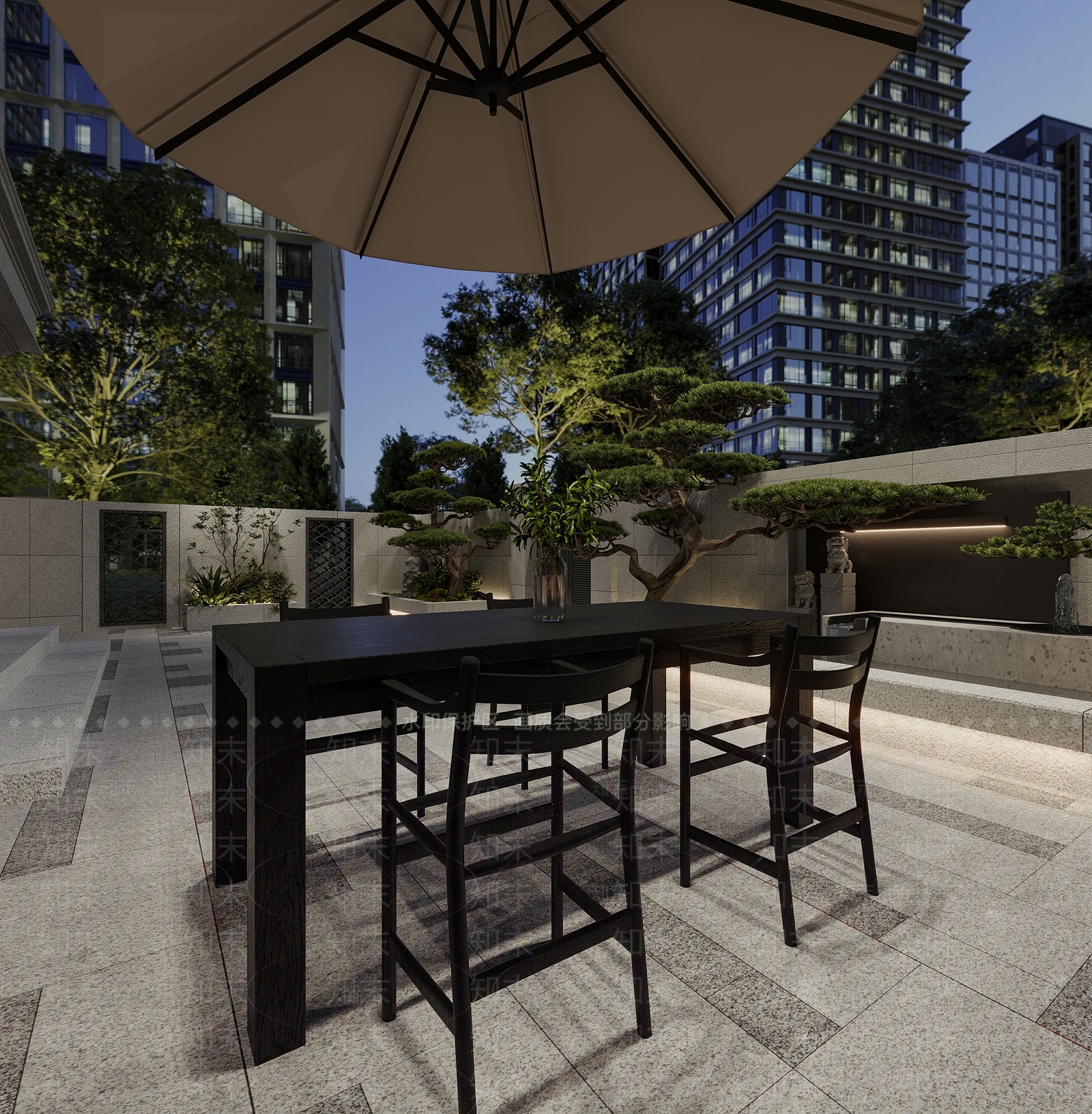 现代新中式室内景观3D模型下载【ID:1165254604】