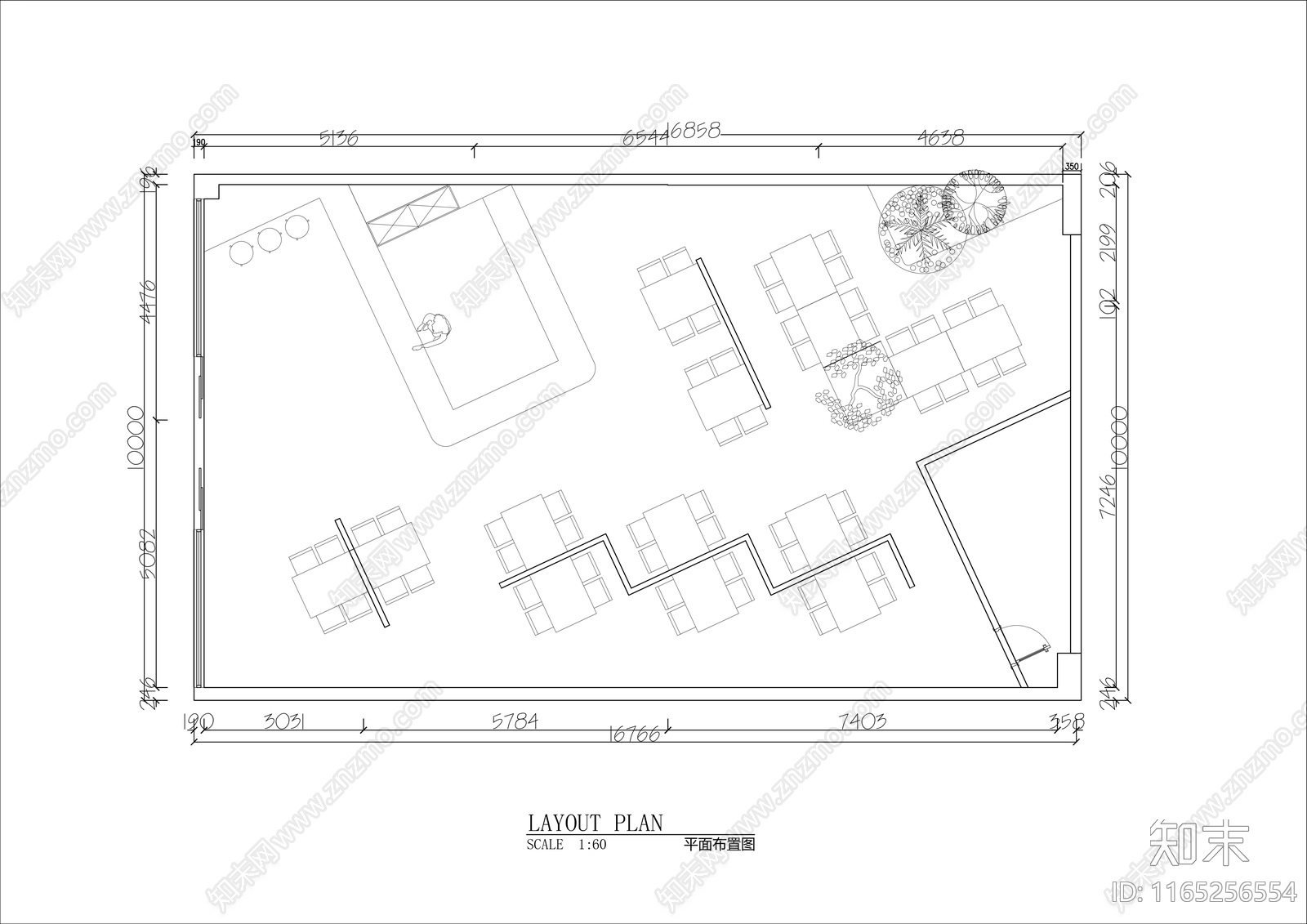 现代北欧咖啡厅施工图下载【ID:1165256554】