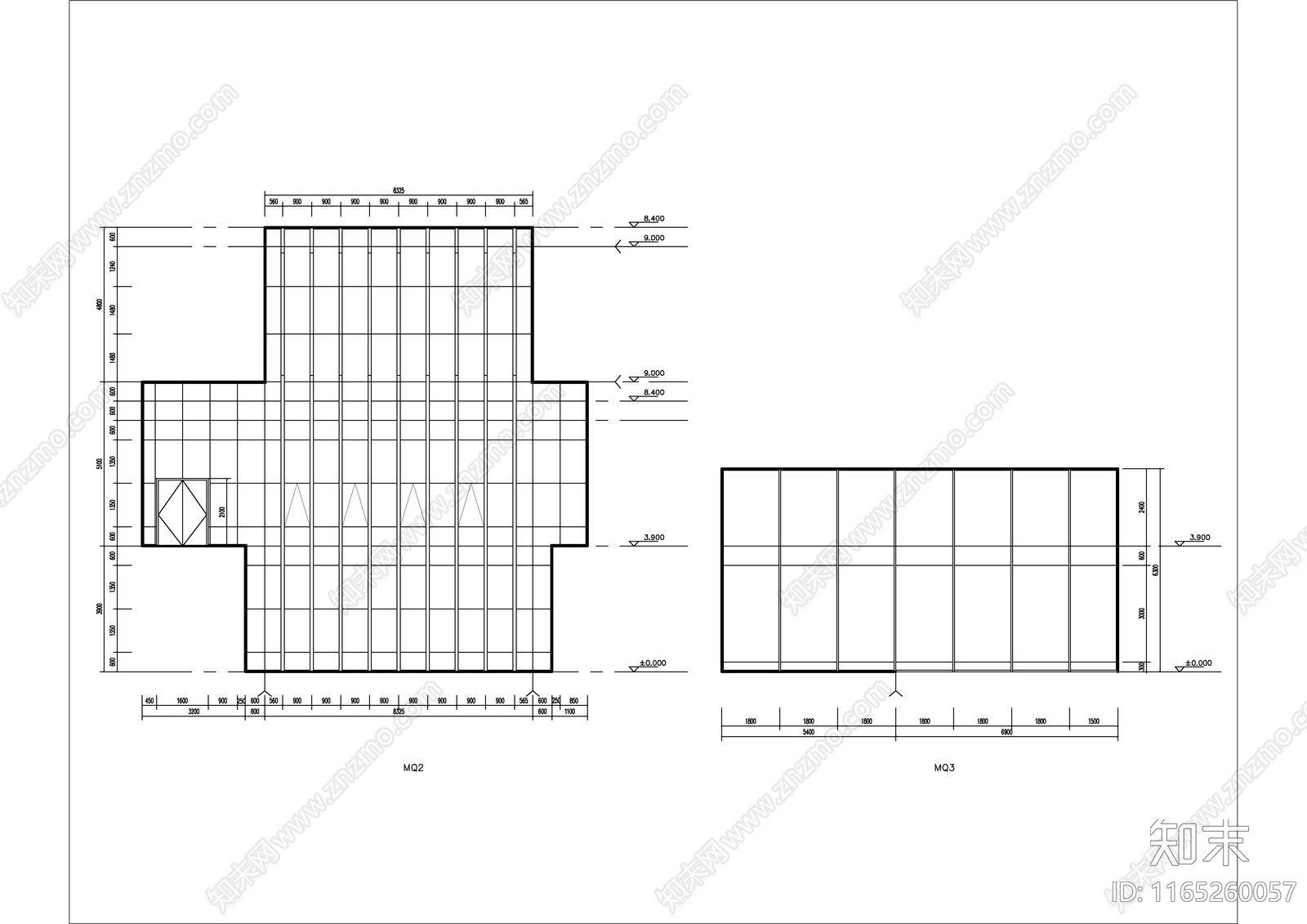 现代商业街cad施工图下载【ID:1165260057】