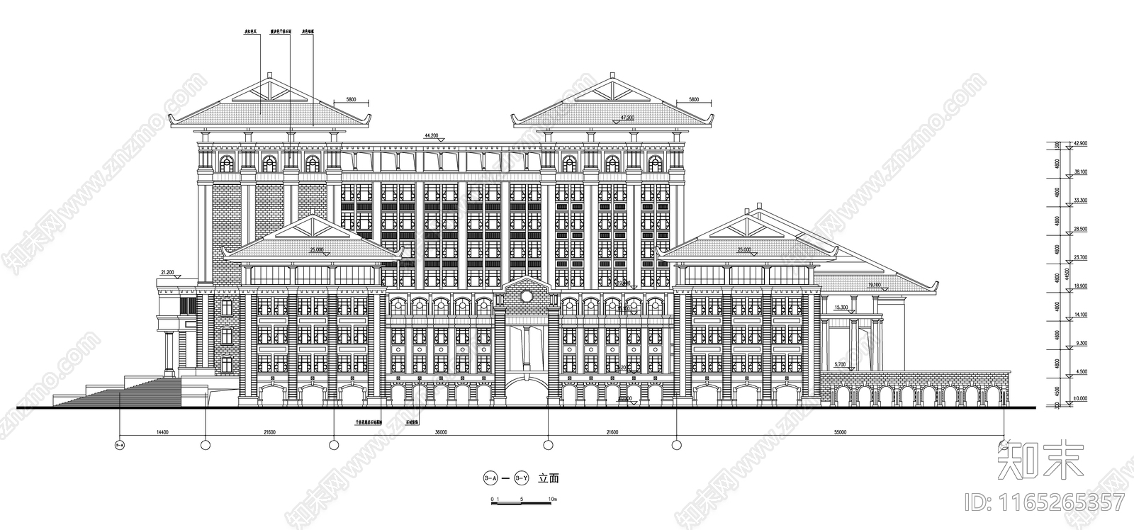 现代新中式图书馆建筑施工图下载【ID:1165265357】