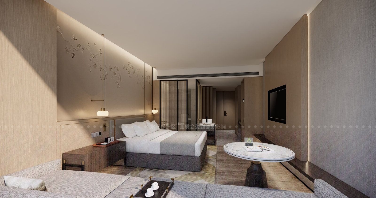 现代酒店客房SU模型下载【ID:1215974444】