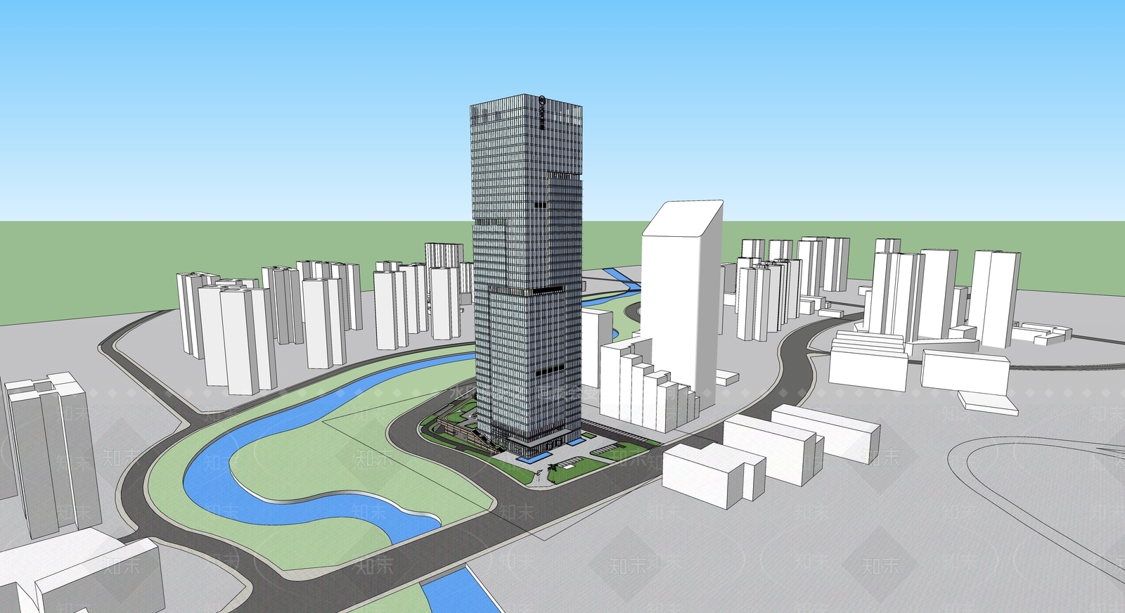 现代办公楼SU模型下载【ID:1165269288】