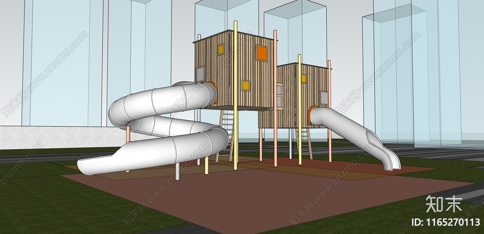 儿童滑梯SU模型下载【ID:1165270113】