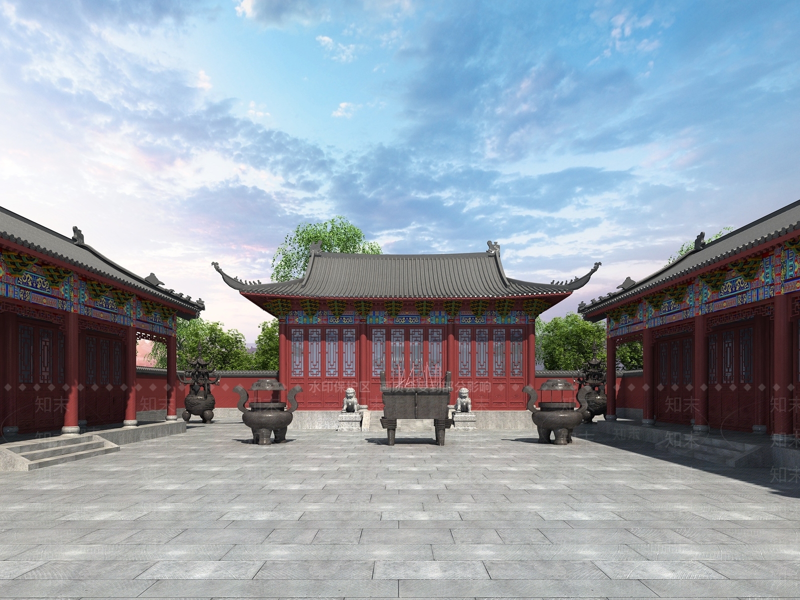 现代古建3D模型下载【ID:1165270136】