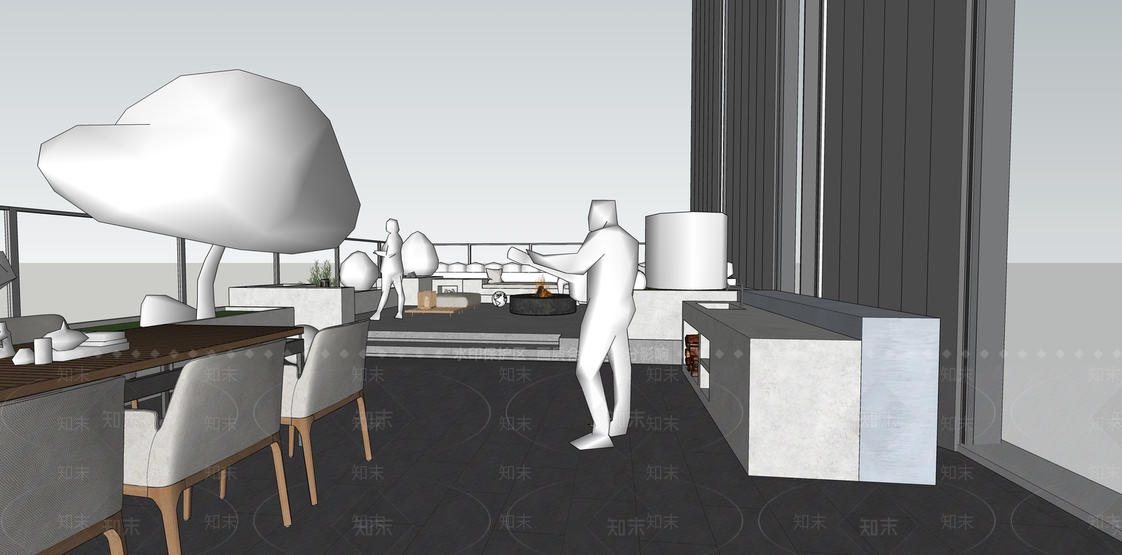 现代新中式其他公共空间SU模型下载【ID:1165270588】