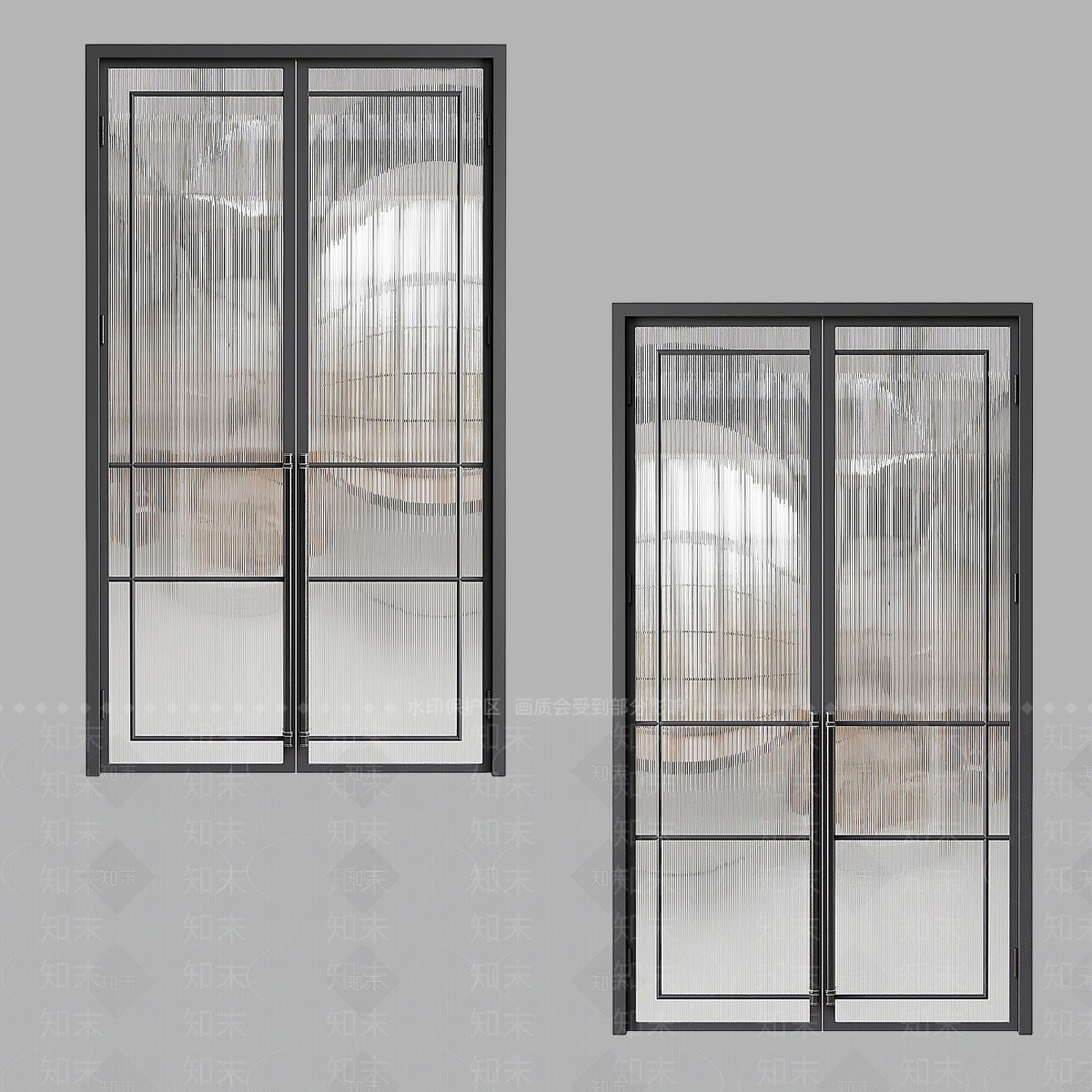 现代北欧推拉门3D模型下载【ID:1165271710】