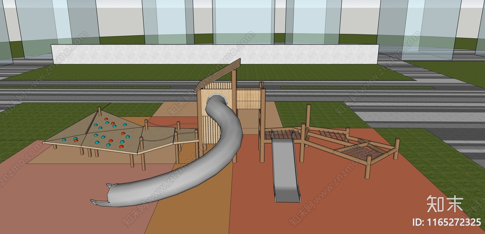 儿童滑梯SU模型下载【ID:1165272325】