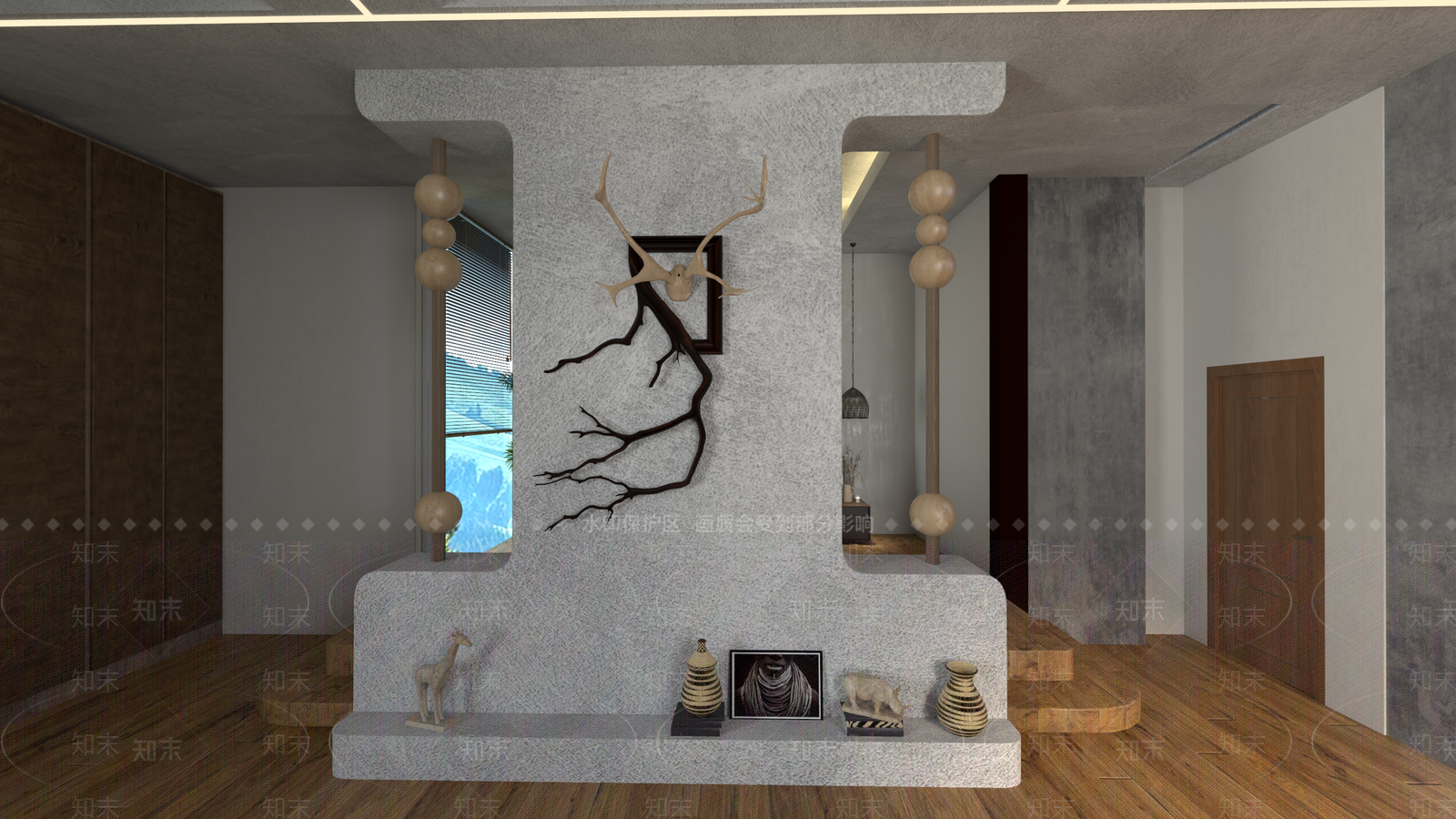 现代简约家居客厅3D模型下载【ID:1165275169】