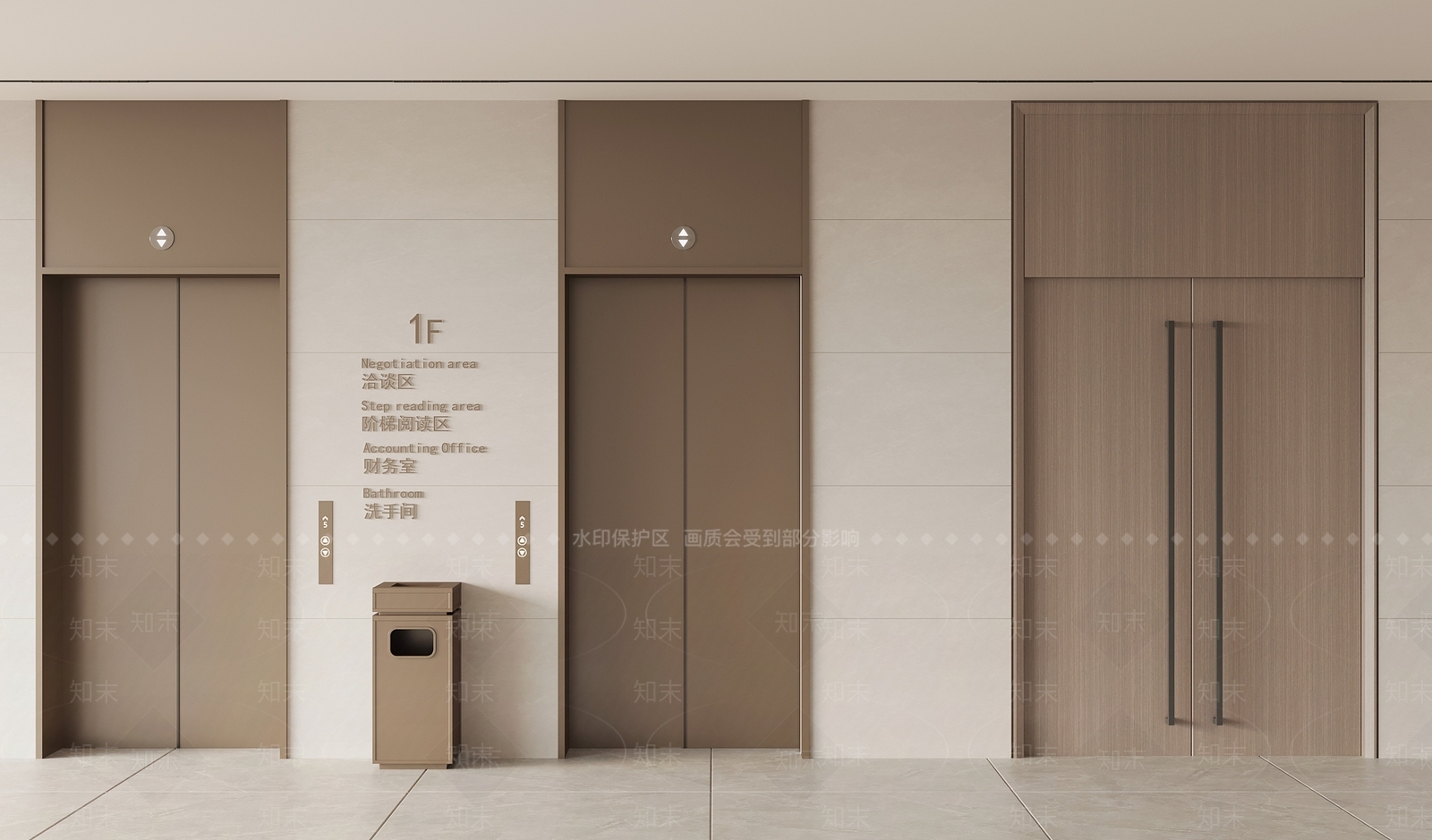 电梯厅SU模型下载【ID:1165283349】