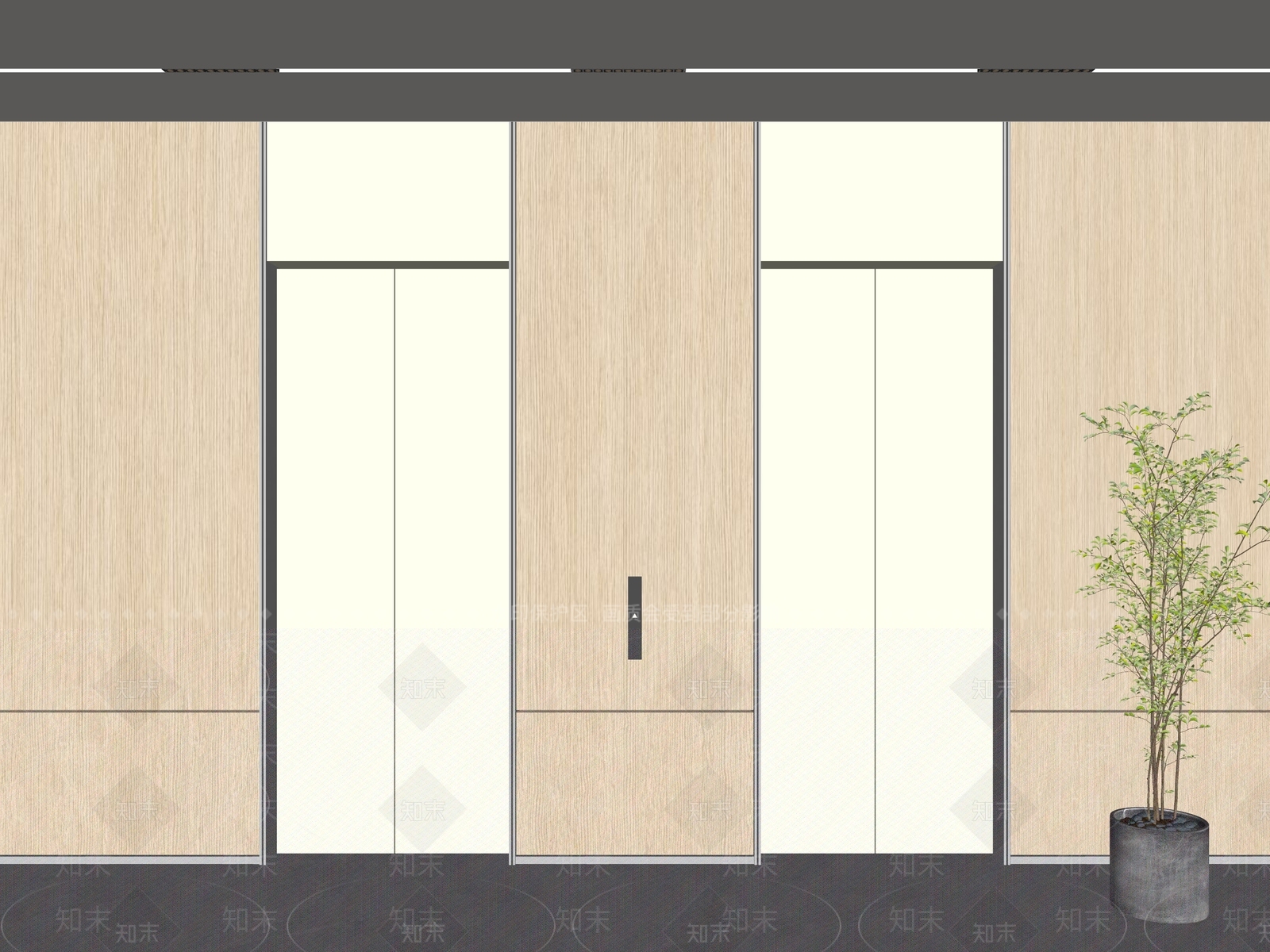 现代简约电梯厅SU模型下载【ID:1165282924】