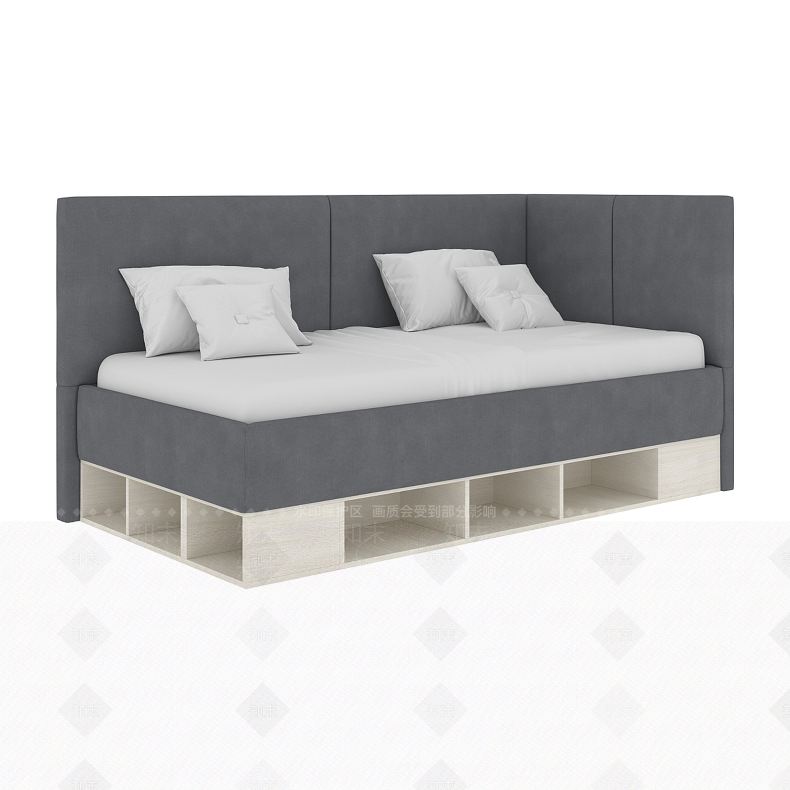 北欧单人床3D模型下载【ID:1165283425】