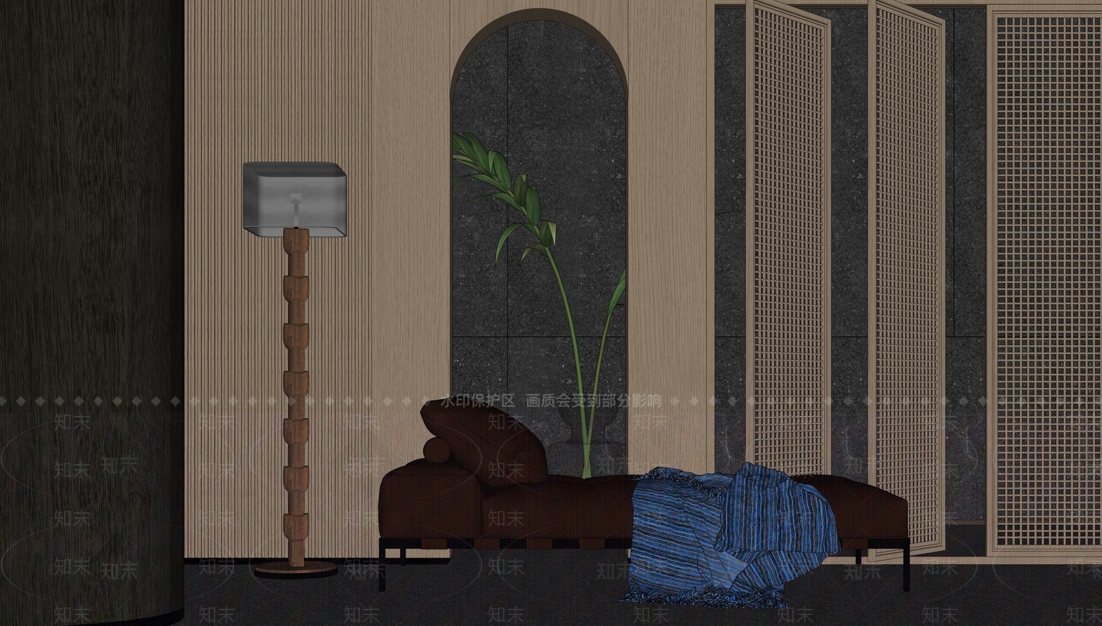 现代沙发凳SU模型下载【ID:1165284684】