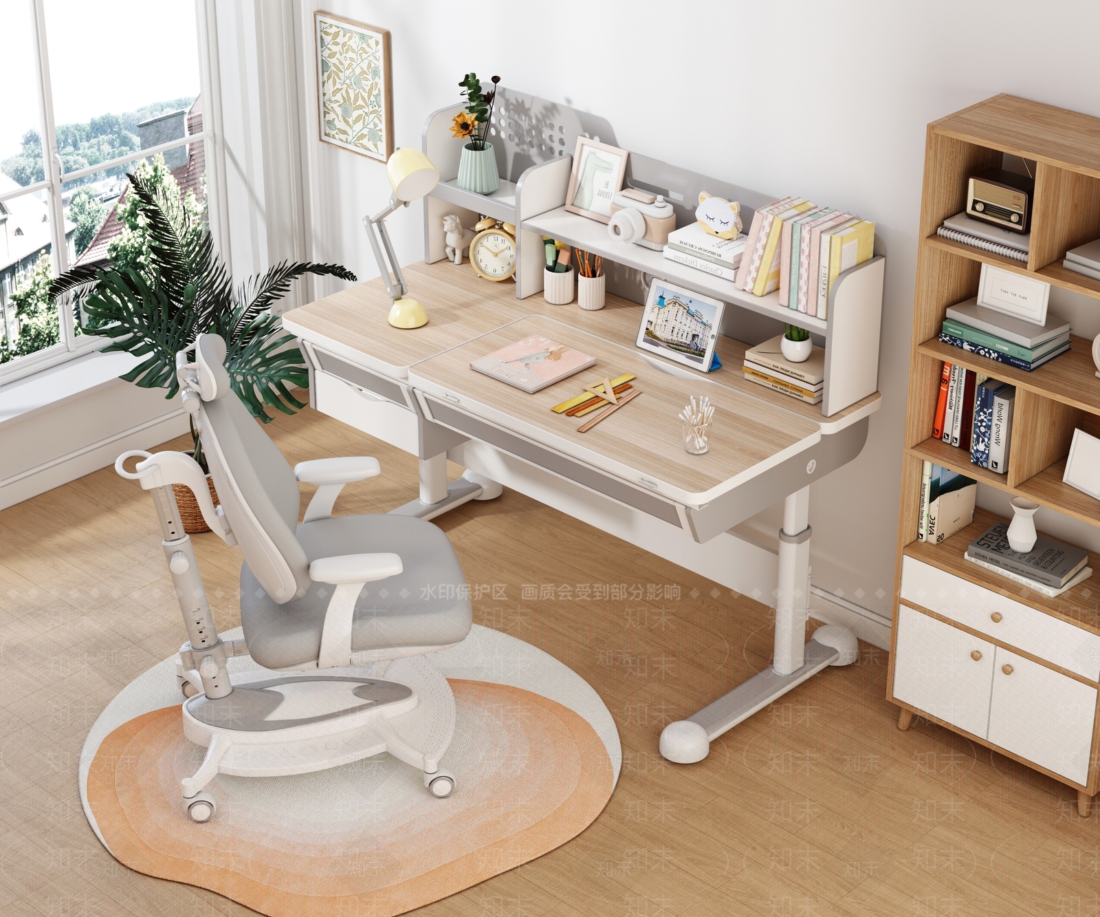 现代儿童桌椅3D模型下载【ID:1165288140】