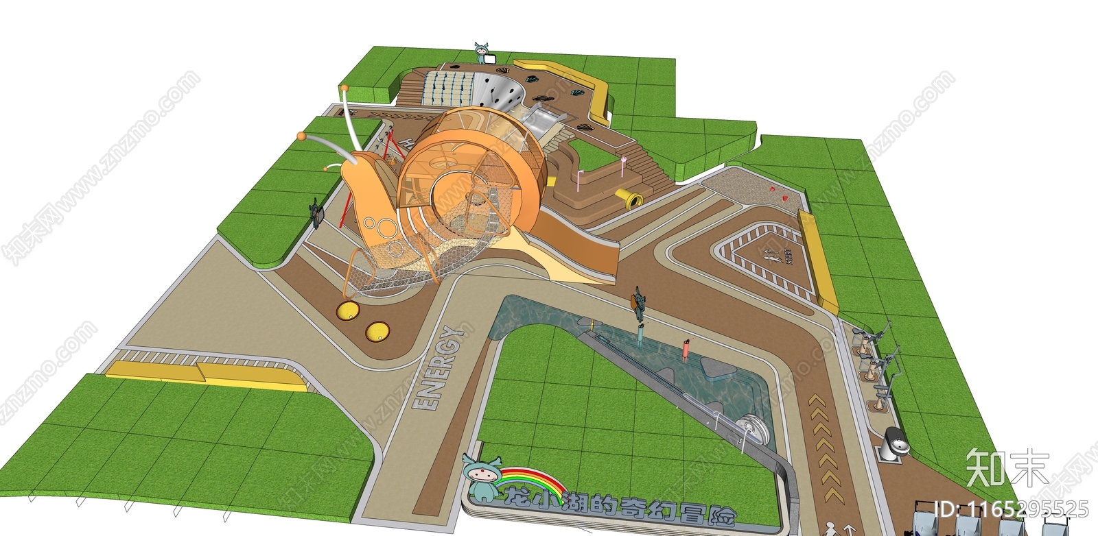 现代儿童游乐区SU模型下载【ID:1165295525】