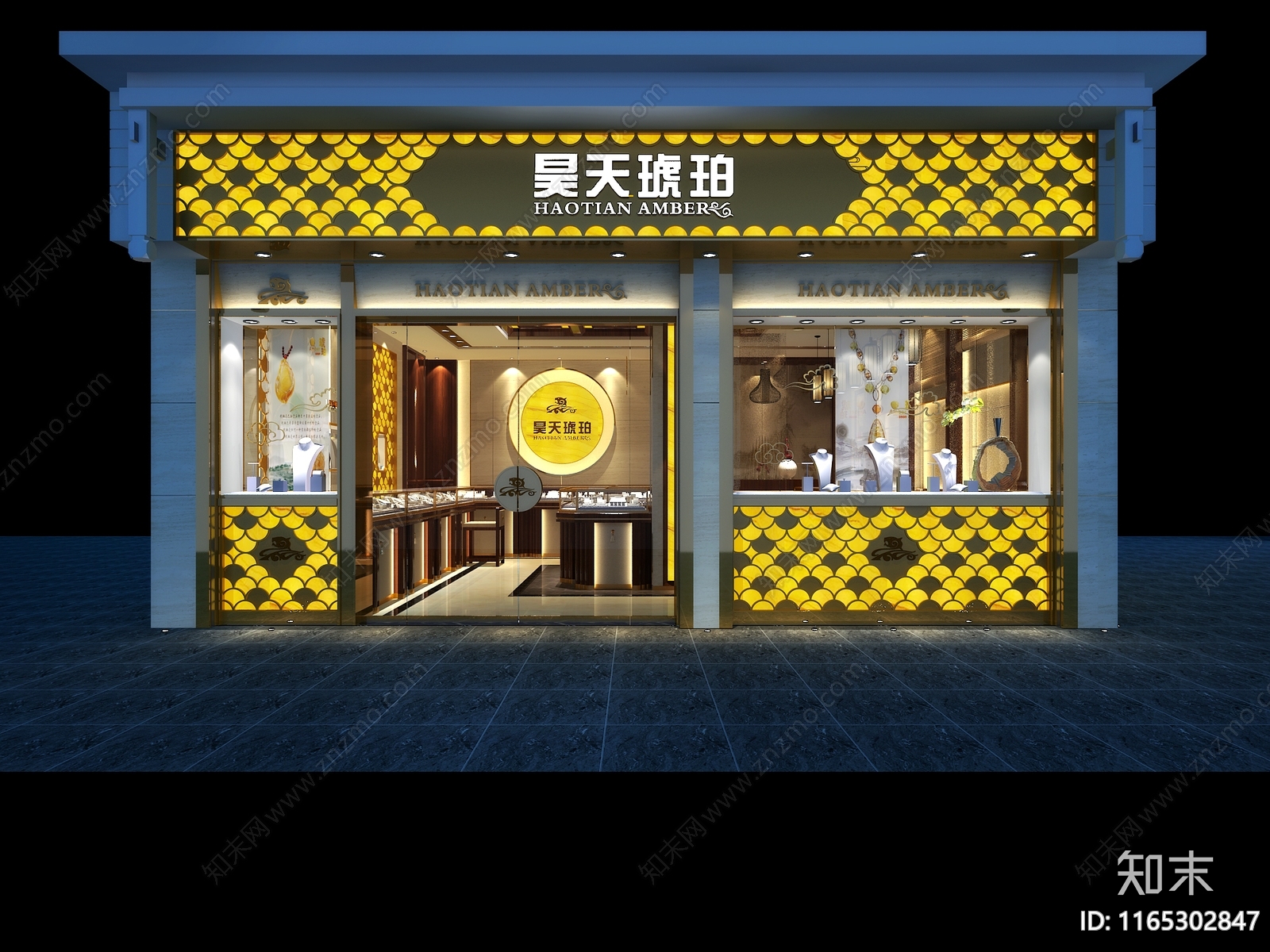 新中式中式珠宝店施工图下载【ID:1165302847】