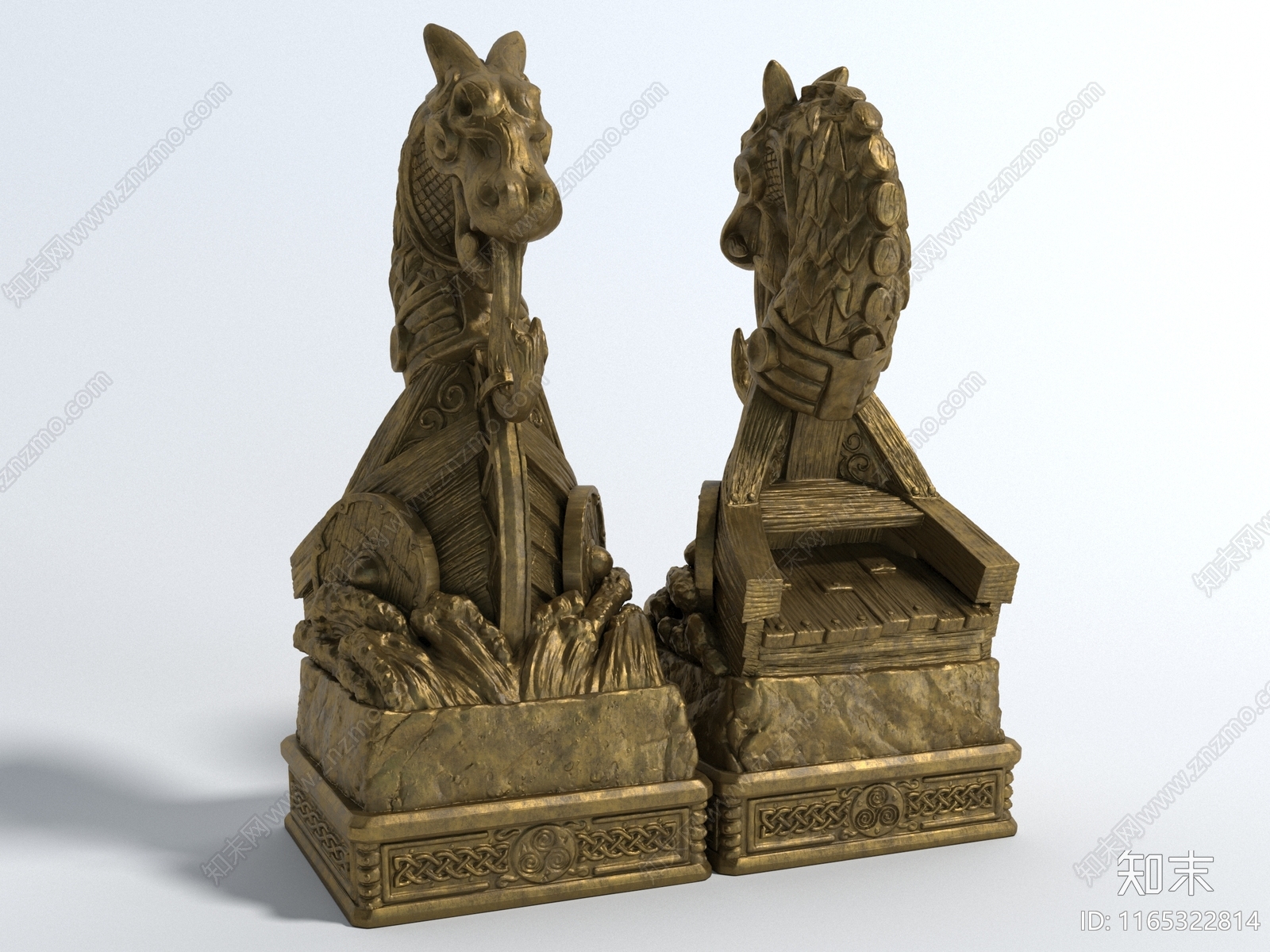 现代美式雕塑摆件3D模型下载【ID:1165322814】