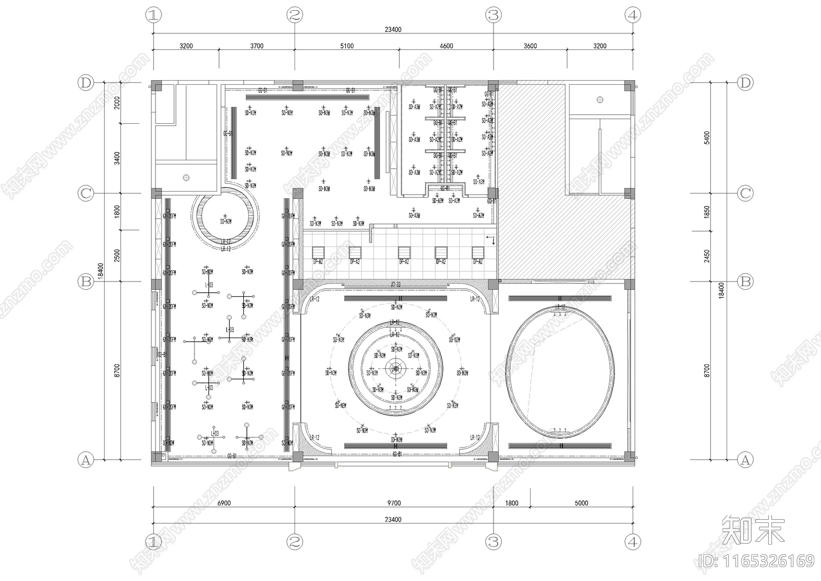 现代售楼处cad施工图下载【ID:1165326169】