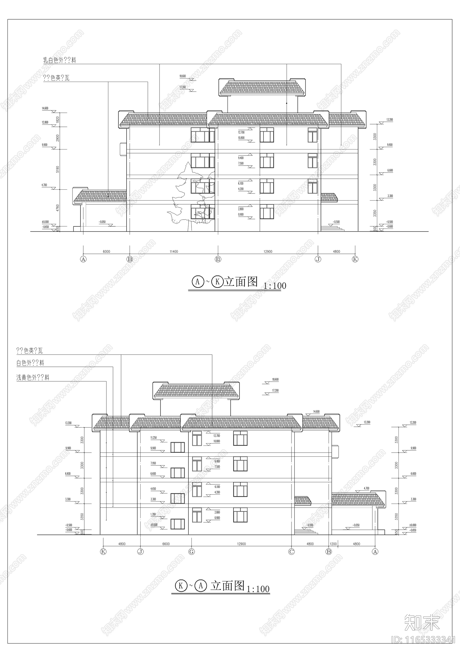 现代酒店建筑施工图下载【ID:1165333341】