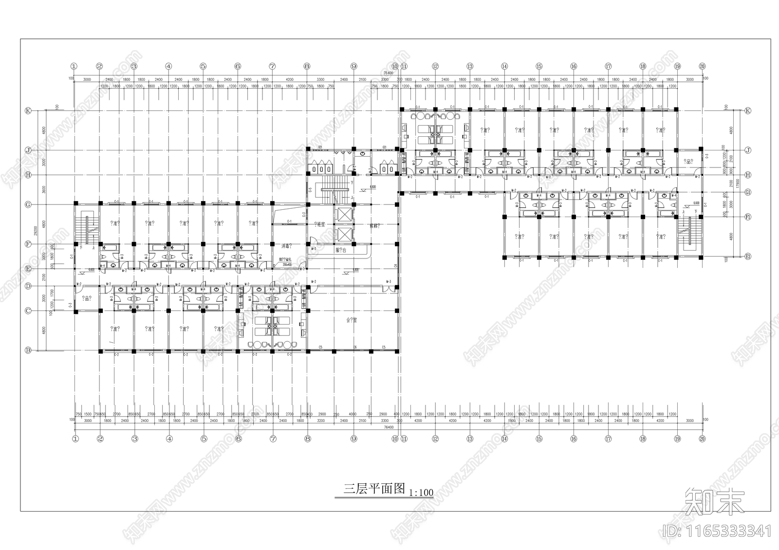 现代酒店建筑施工图下载【ID:1165333341】