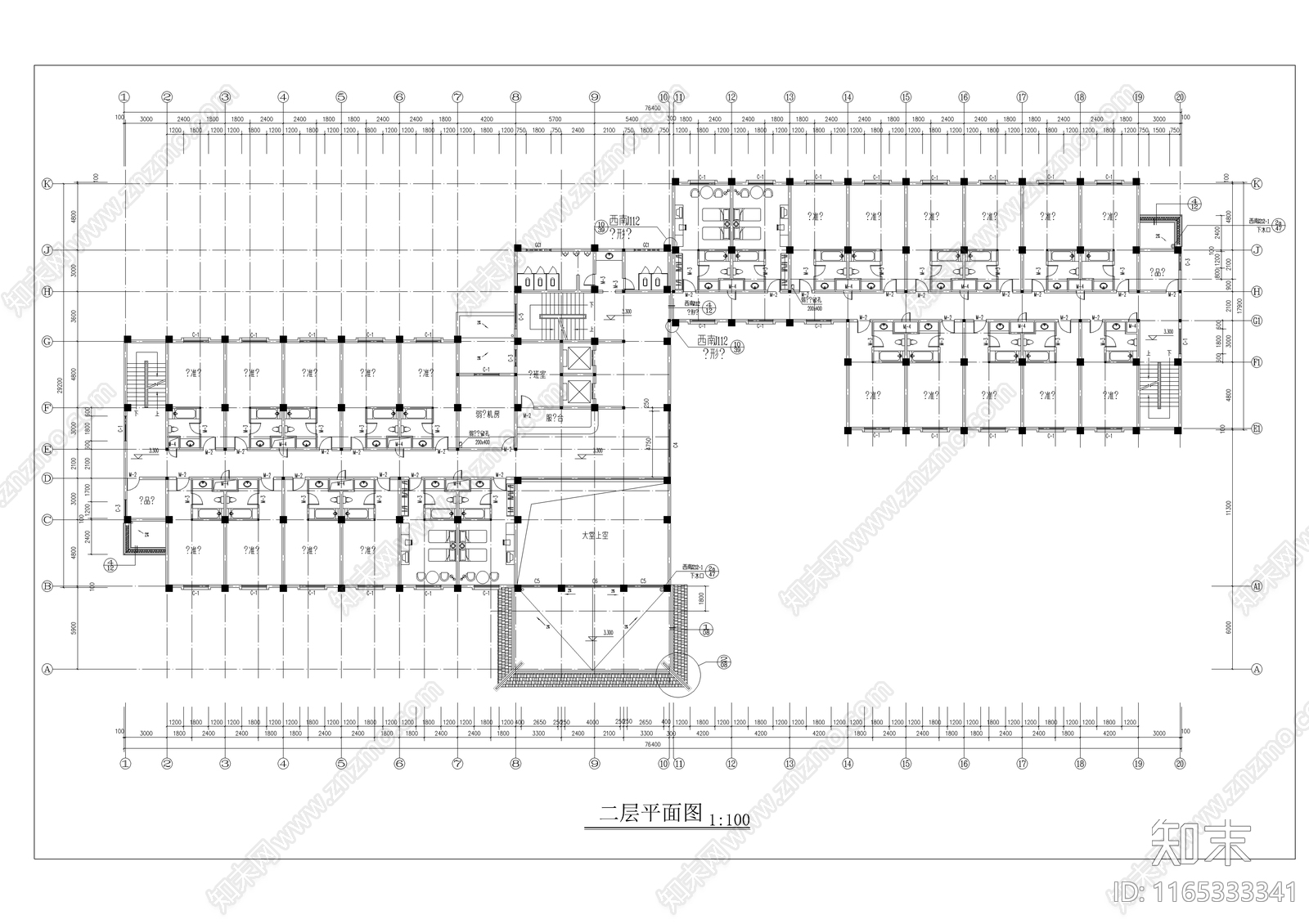 现代酒店建筑施工图下载【ID:1165333341】