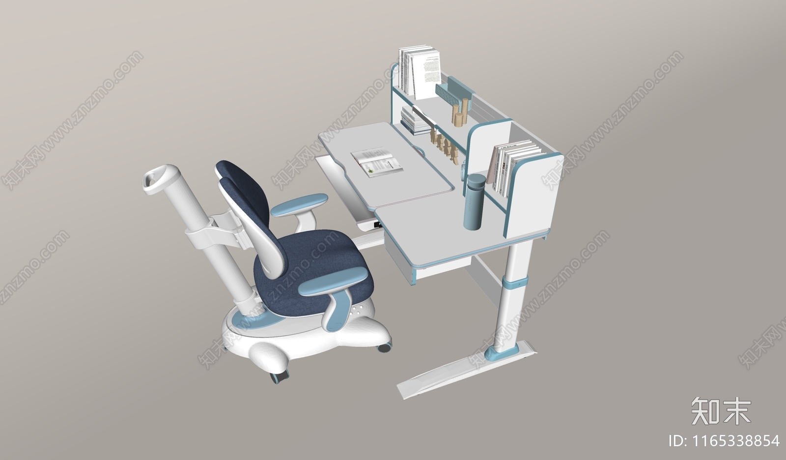 现代儿童学习桌SU模型下载【ID:1165338854】