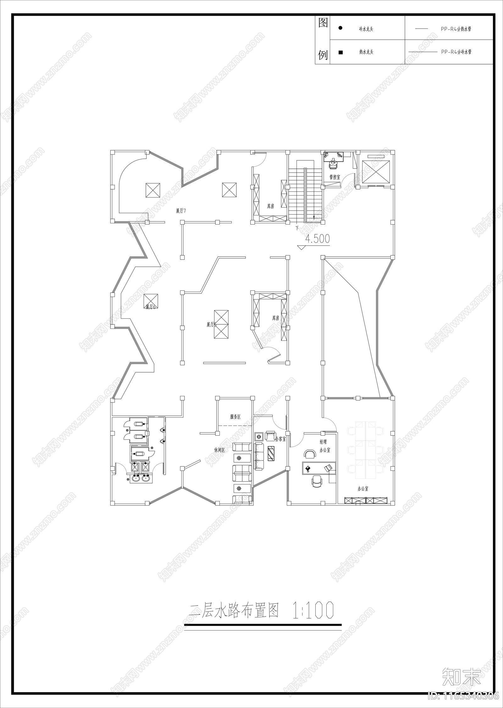 新中式展厅cad施工图下载【ID:1165340306】