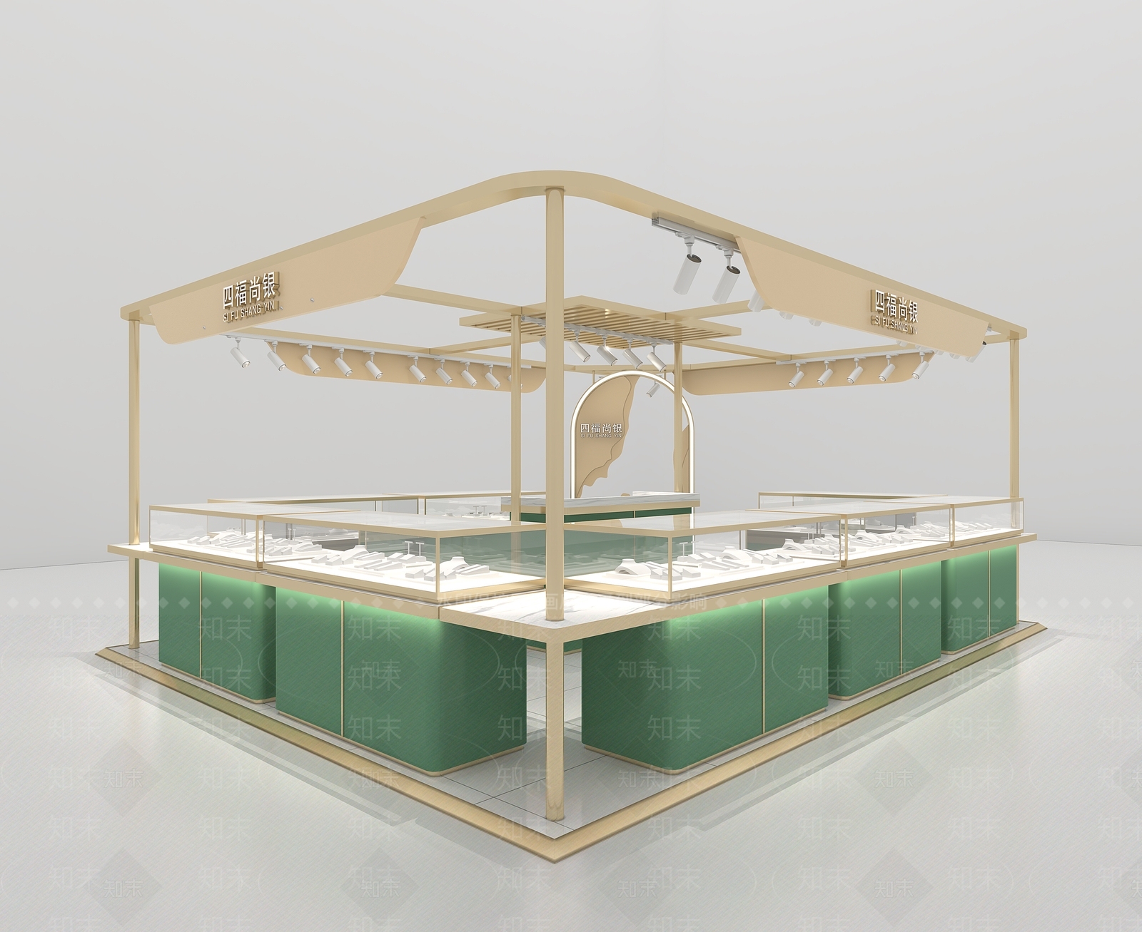 现代珠宝店3D模型下载【ID:1165342843】