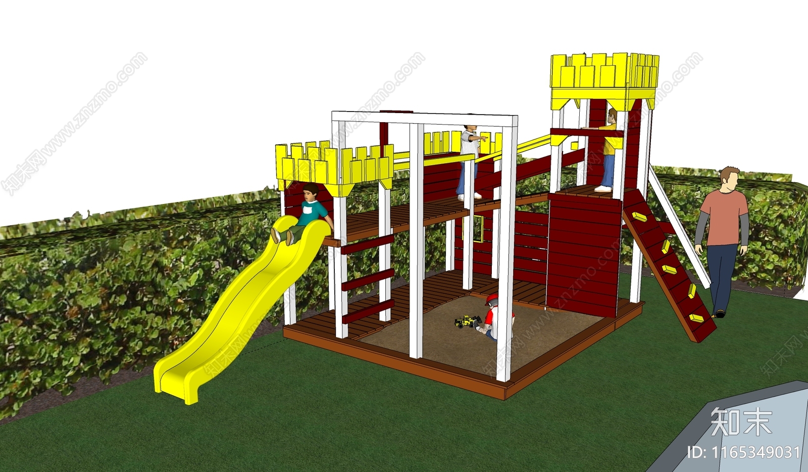 儿童滑梯SU模型下载【ID:1165349031】