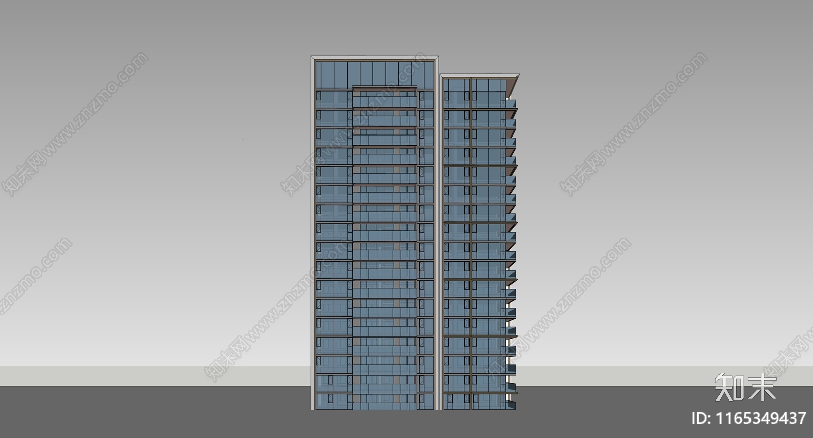 现代高层住宅SU模型下载【ID:1165349437】