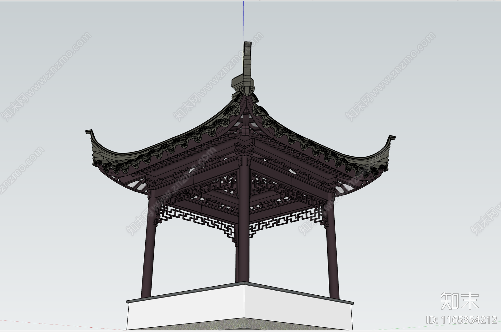 中式古建筑SU模型下载【ID:1165354212】