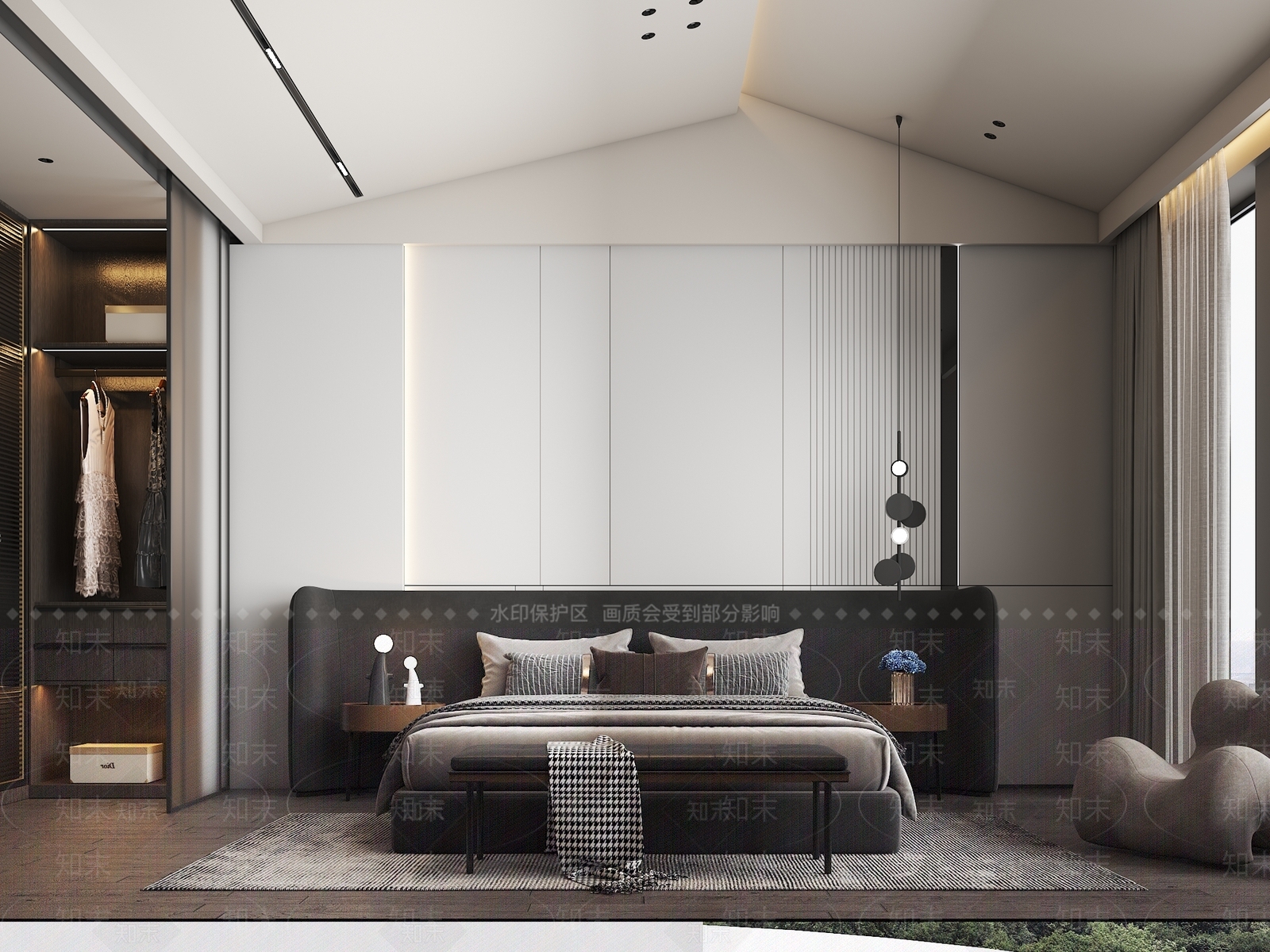 现代家居卧室3D模型下载【ID:1165356502】_知末3d模型网