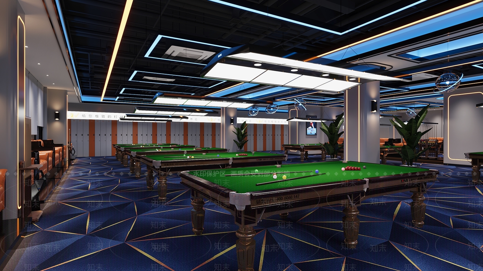 现代台球室3D模型下载【ID:1165408165】