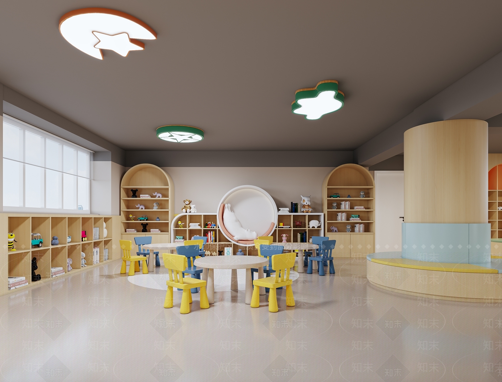 现代简约幼儿园3D模型下载【ID:1165365071】