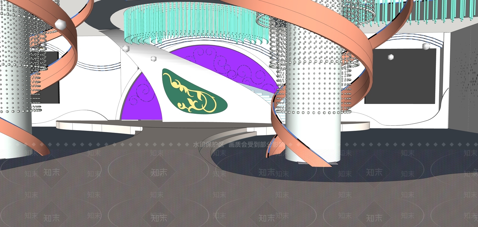 现代轻奢宴会厅SU模型下载【ID:1165367954】