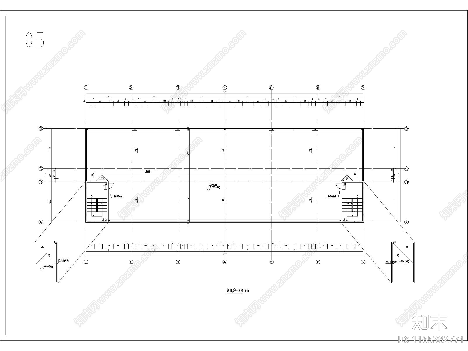 现代办公楼建筑cad施工图下载【ID:1165382771】