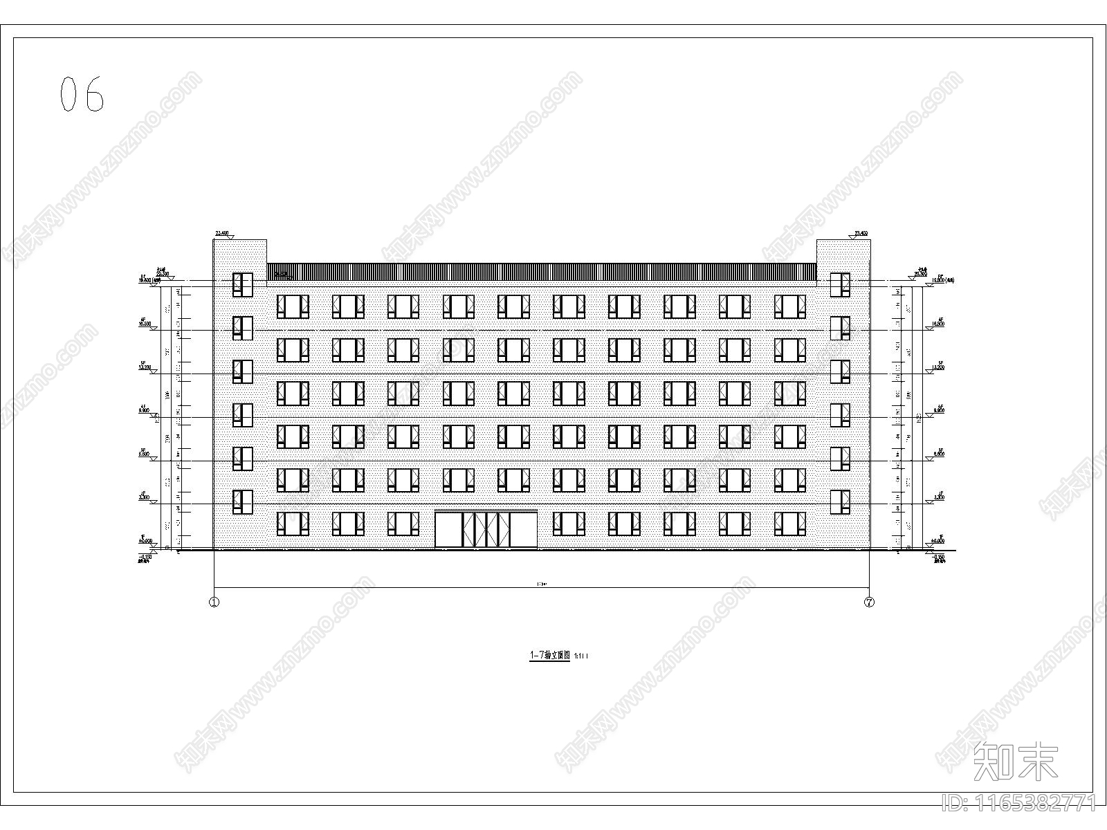 现代办公楼建筑cad施工图下载【ID:1165382771】