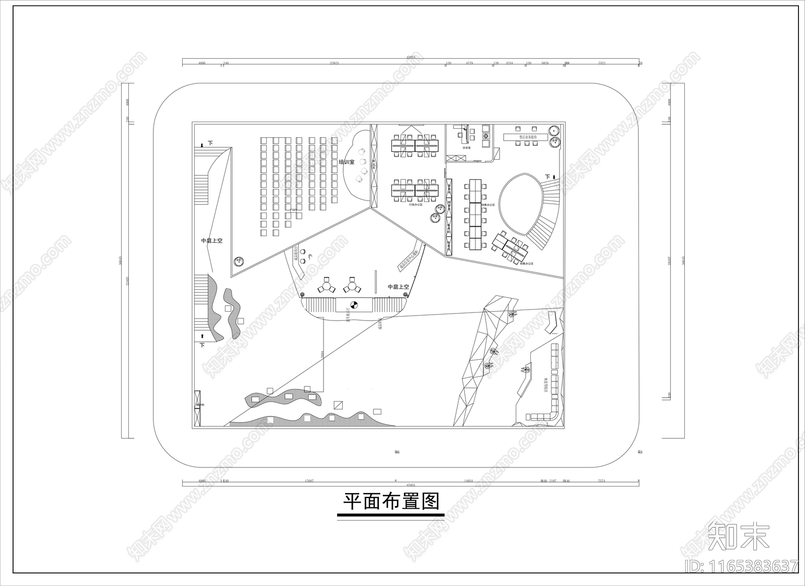 现代展厅cad施工图下载【ID:1165383637】