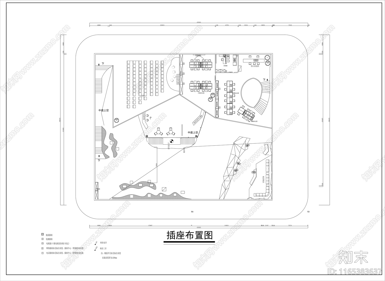 现代展厅cad施工图下载【ID:1165383637】