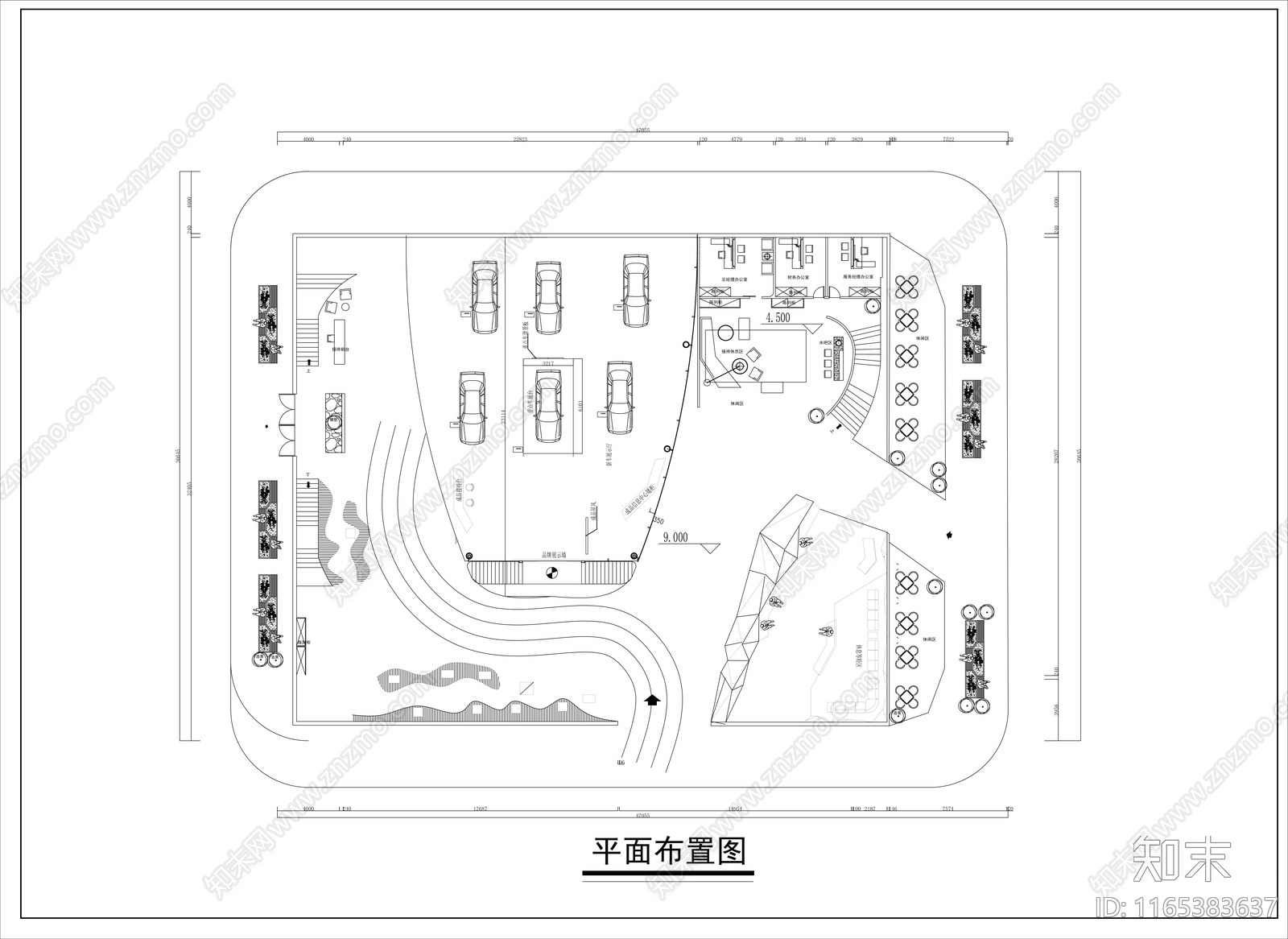 现代展厅cad施工图下载【ID:1165383637】