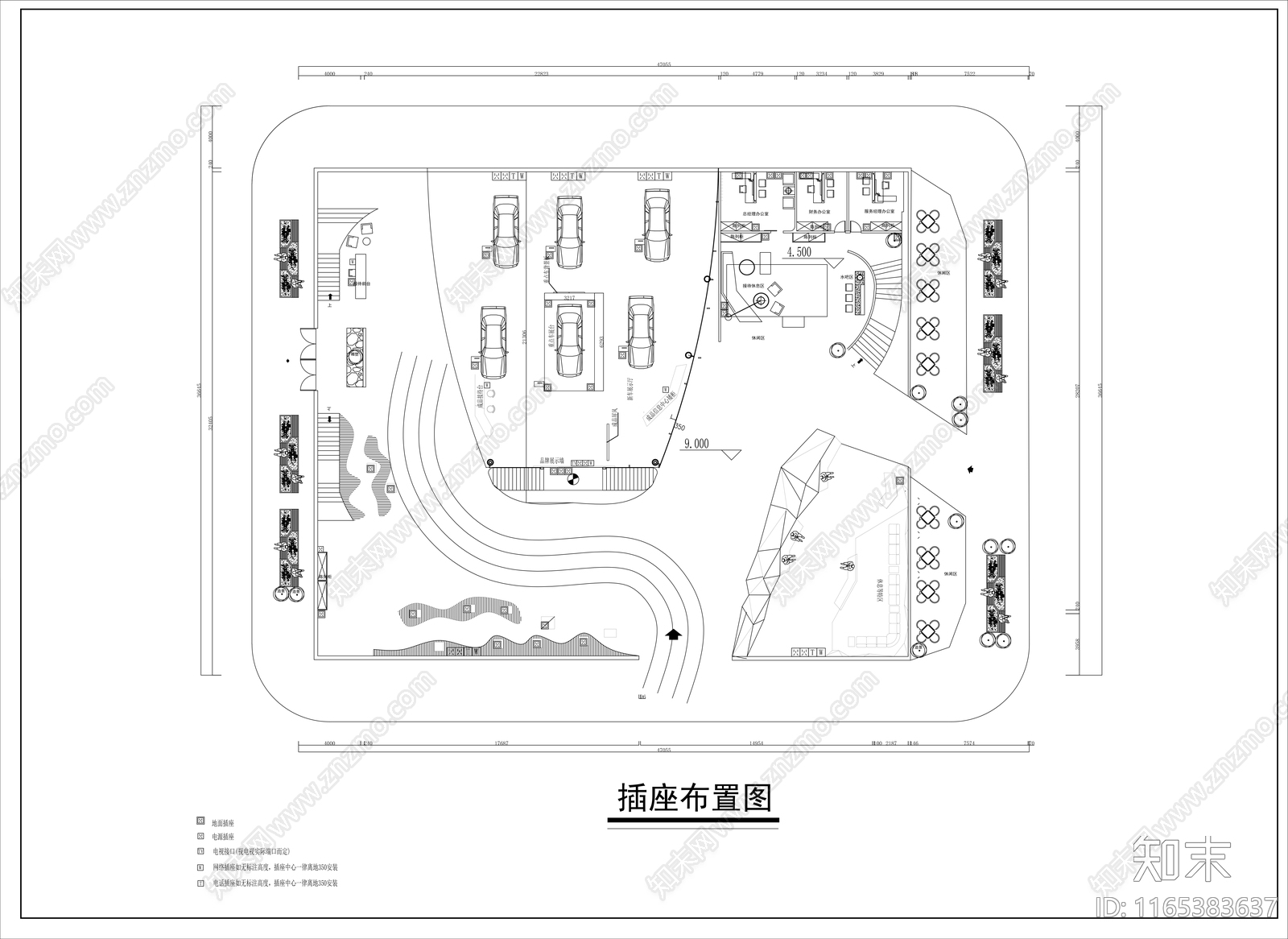 现代展厅cad施工图下载【ID:1165383637】