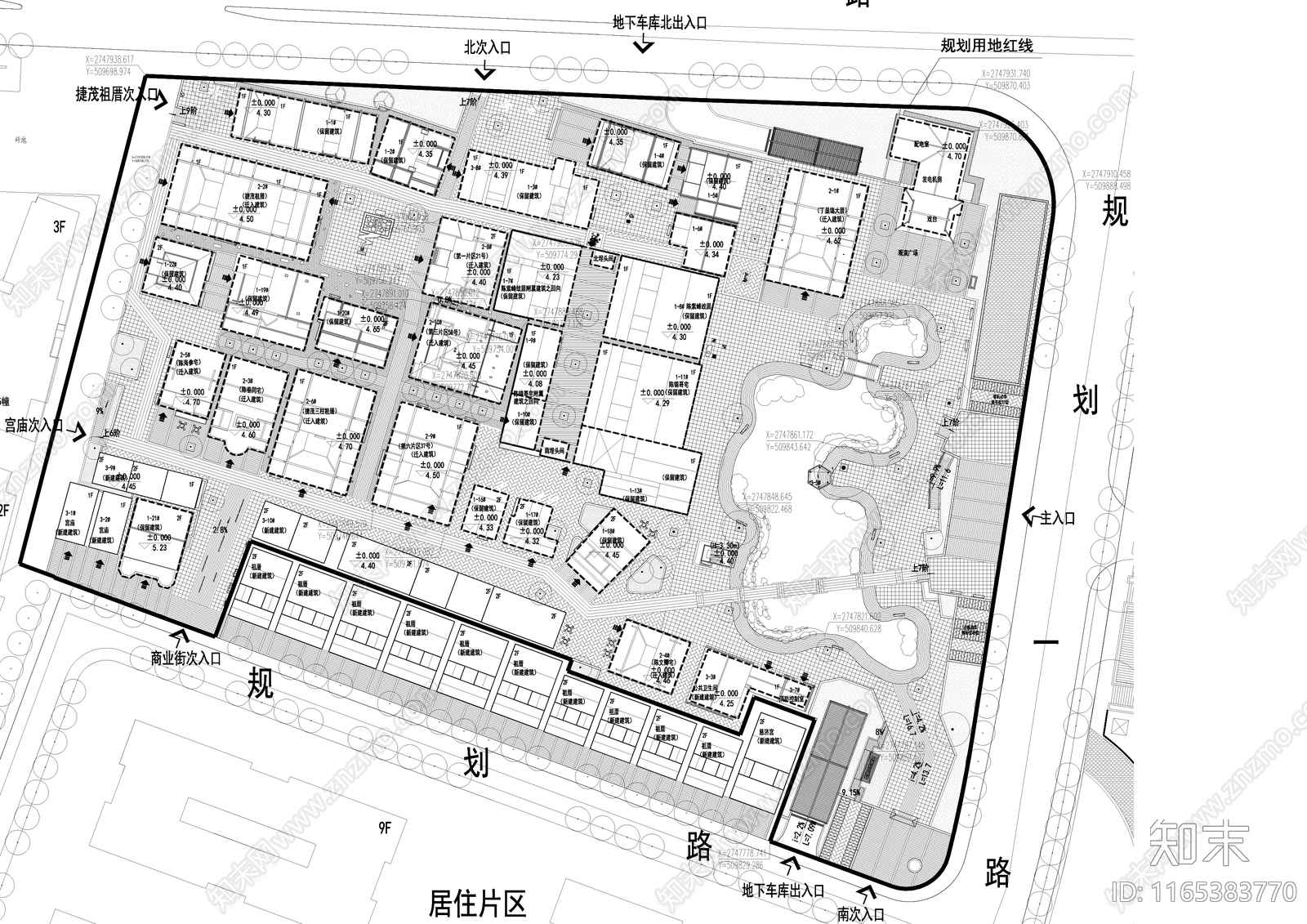 中式商业景观cad施工图下载【ID:1165383770】