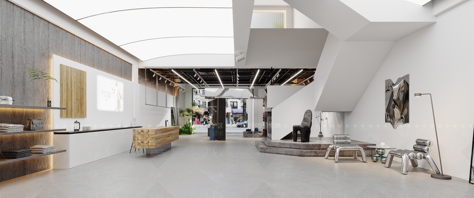 现代极简服装店3D模型下载【ID:1165386206】