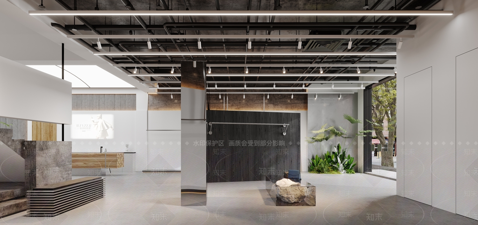 现代极简服装店3D模型下载【ID:1165386206】